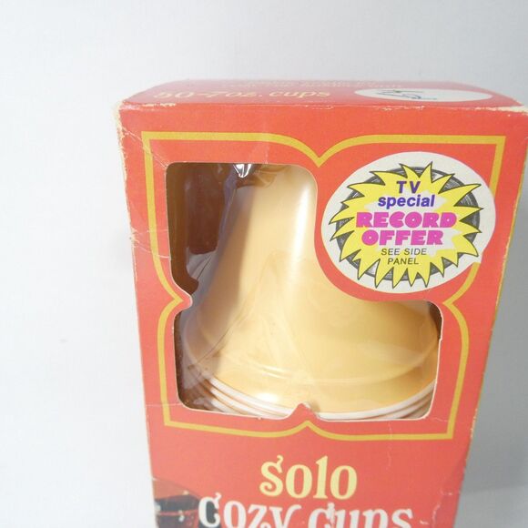 Solo Cozy Cups - 50 7oz Plastic Cup Refills - Vintage Retro NOS Sealed Box 1970s - Picture 2 of 10